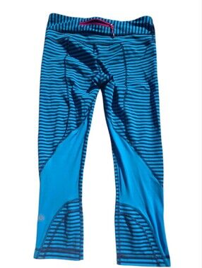 Lululemon Blue Striped Performance Leggings